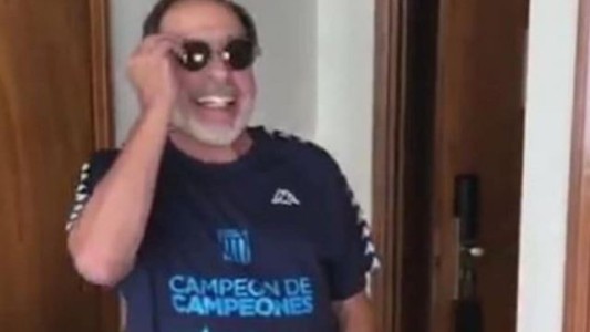 Guillermo Francella festejó el título de Racing recreando su propio meme