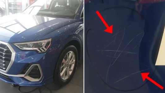 Fueron a una concesionaria con su hija de 3 años y la nena rayó 10 autos de alta gama