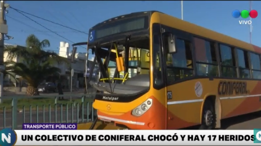 VIDEO: 15 pasajeros heridos tras choque de ómnibus en Av. Sabattini