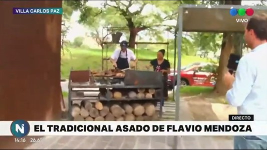 La intimidad del asado de Flavio Mendoza y su elenco