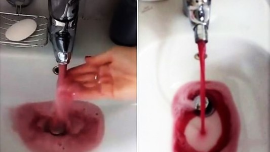 Por un error en el suministro público, de las canillas comenzó a salir vino