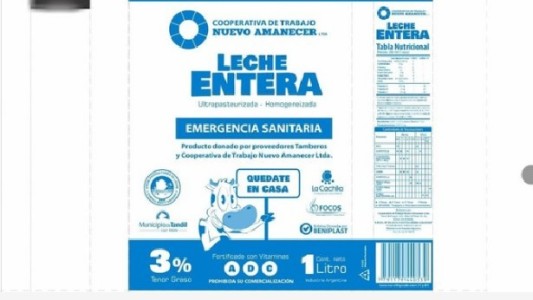 Cooperativa elabora tres mil litros de leche para donar a comedores