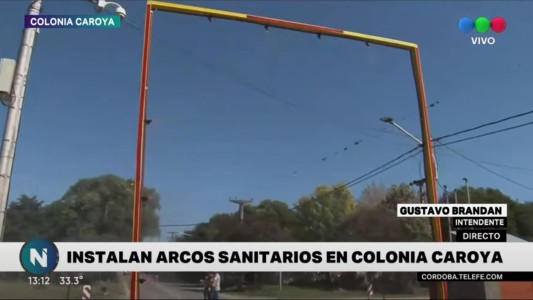 Arcos desinfectantes en los ingresos a Colonia Caroya