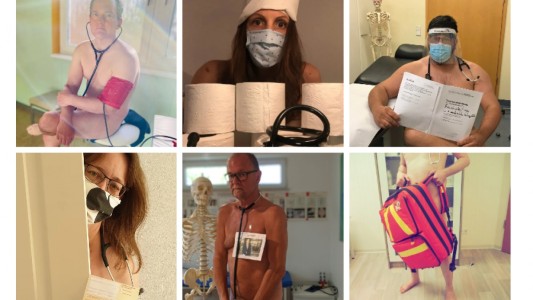 Médicos alemanes se desnudan para protestar por la falta de protección