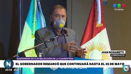 Schiaretti respaldó la suspensión de la flexibilización de la cuarentena