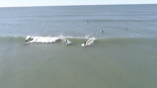 Los surfers rompieron la cuarentena y se metieron al mar en Mar del Plata