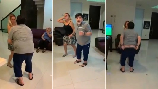 VIDEO: Maradona baila con Verónica Ojeda , se baja los pantalones y evidencia su mal estado de salud