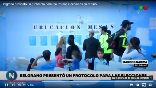 Belgrano presentó el protocolo al COE para poder votar