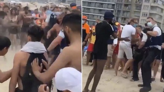 Batalla campal en una playa de Bélgica por no cumplir con el distanciamiento