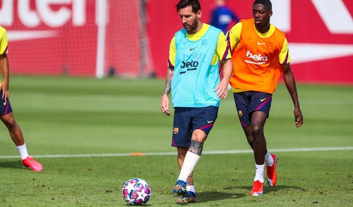 Messi entrena con normalidad mirando al Bayern de Múnich