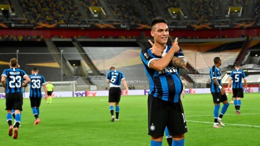 La especial dedicatoria de Lautaro Martínez en el festejo durante la semifinal de la Liga de Europa