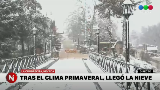 FOTOS: Telefe Noticias en La Cumbrecita, todo se vistió de blanco "nieve"