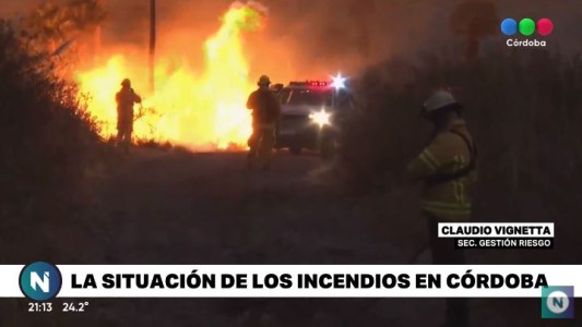 Último reporte de los incendios: tratan de evitar que el fuego cruce la ruta 38