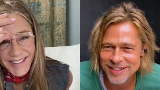 El cálido reencuentro de Brad Pitt y Jennifer Aniston por Zoom