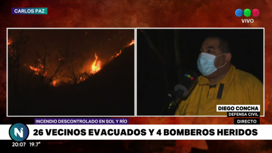 FOTOS: incendios en Unquillo y Carlos Paz, hay evacuados en "la Perla de Punilla"