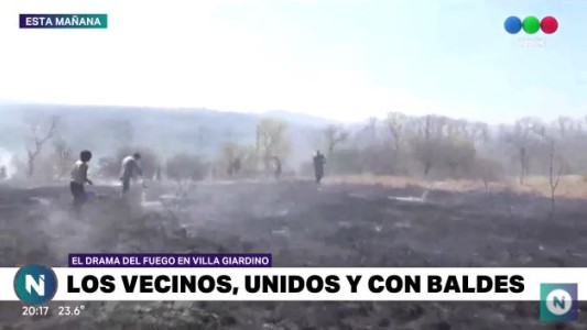 Villa Giardino: vecinos ayudaron a combatir el fuego