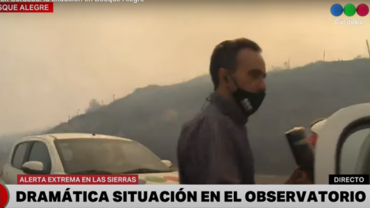 Tensión en vivo: el fuego acorraló al equipo de Telefe Noticias