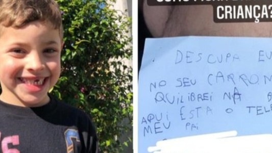 Un nene rayó un auto con su bicicleta y el mensaje que le dejó al dueño se convirtió en viral