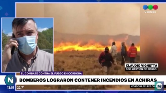 Fuego en Córdoba: está controlado el foco en Achiras y no hay riesgo en viviendas