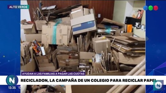 Reciclan papel y cartón para que los padres puedan pagar las cuotas del colegio