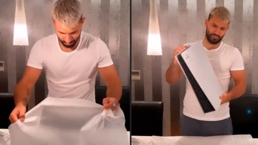 Kun Agüero recibió la Playstation 5 y ¿ya quiere romper un joystick?