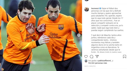 Cálidos saludos de Messi a Gago y Mascherano por sus retiros del fútbol