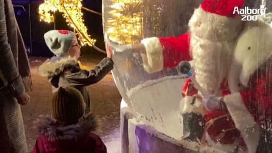 Una burbuja literal para saludar a Papá Noel