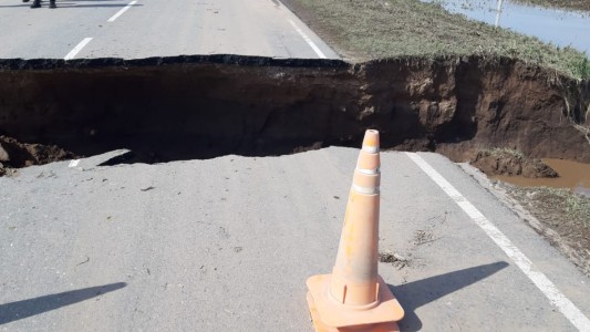 VIDEO Y FOTOS: el temporal se comió la ruta en Cañada de Luque