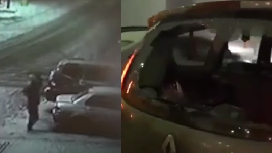 Detenido tras ser grabado destrozando autos con un hacha: "El cielo me guía"