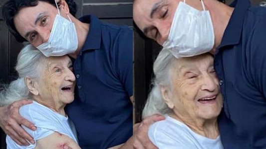 El emotivo reencuentro de Sebastián Estevanez con su abuela de 94 años