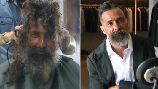 Indigente entró a una peluquería y pidió un corte: su sorprendente cambio de look