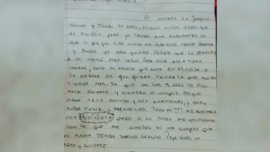 La emotiva carta de un nene que le pide a Papá Noel "más salud" para su mamá