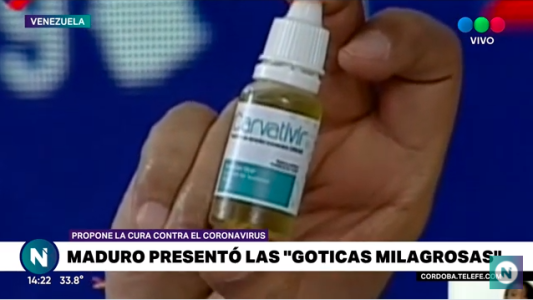 Nicolás Maduro presentó las "goticas milagrosas" que "neutralizan al 100% el coronavirus"