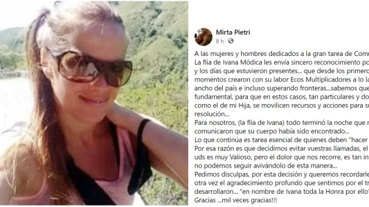 "No deja de admirarme tu entereza en todo momento": Los sentidos mensajes para la madre de Ivana Módica en facebook