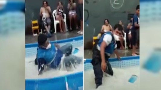 Vecinos tiraron al agua a empleados municipales que buscaban evitar aglomeraciones