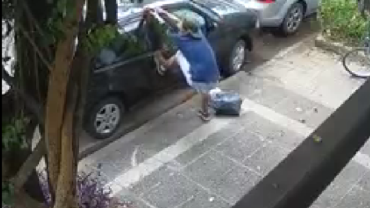 Video: intentó robar un auto, a plena luz del día, y lo detuvieron los vecinos