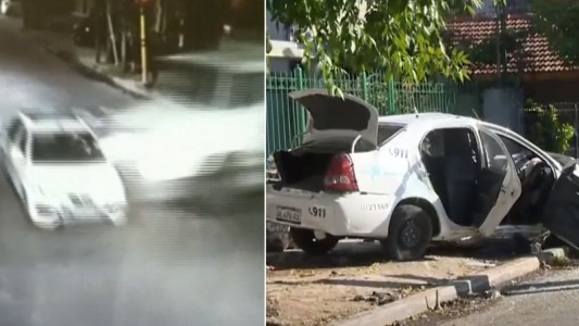 Un camión chocó con un patrullero que pasó un semáforo en rojo: dos policías heridos
