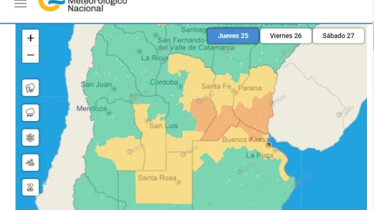 Rige alerta naranja por tormentas y posible caída de granizo en el sudeste provincial