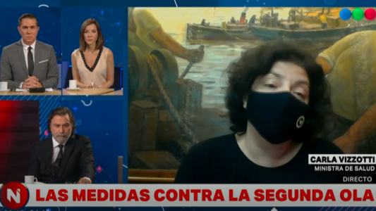 Vizzotti, con Telefe Noticias: "Hay que achatar la curva y ganar tiempo para seguir vacunando"