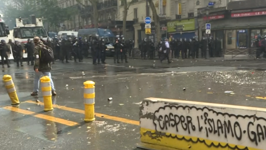 Tensiones en París entre la Policía y manifestantes pro palestinos