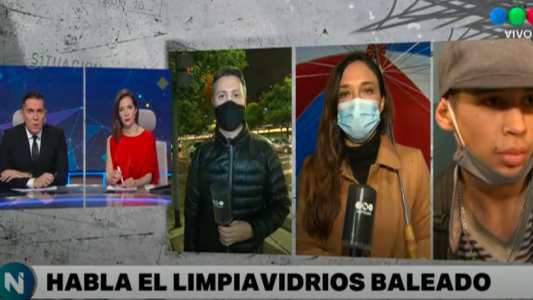 Habló el limpiavidrios baleado por el policía en la 9 de Julio