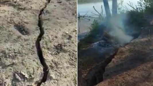 Video: grabaron el momento en que se desprende parte de una isla en el Paraná