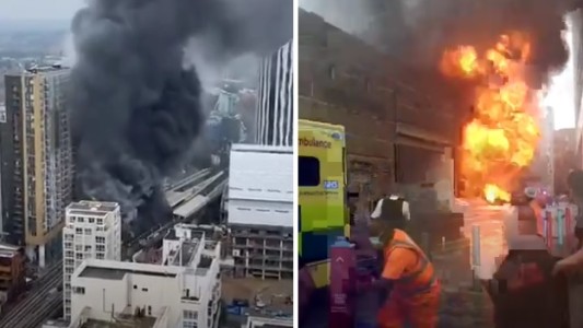 Explosión e incendio en una estación de subte de Londres