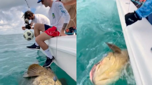 Christian Pulisic, acusado de maltrato animal por un video donde cae sobre un pez gigante y se ríe de lo sucedido