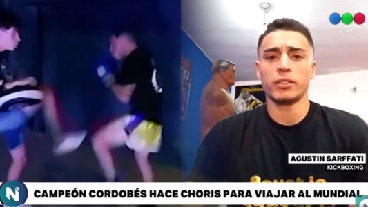 El deportista cordobés que vende choripanes para costear su participación en el mundial de kickboxing
