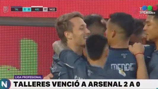 Mirá los goles con los que Talleres le ganó a Arsenal 2 a 0