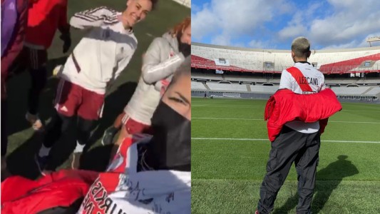 La trapera Cazzu visitó al plantel femenino de River