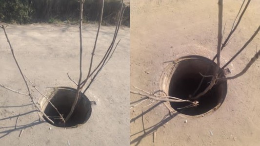 Un nene de 8 años tropezó con una alcantarilla sin tapa y una rama le perforó varios órganos