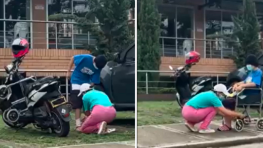 Video documento: hace pasar a su hija por paralítica para pedir limosna en la calle