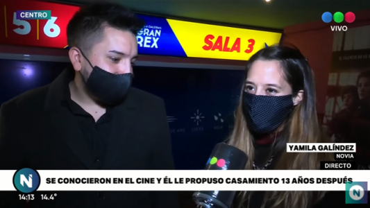 Propuesta de casamiento de película en el cine Gran Rex